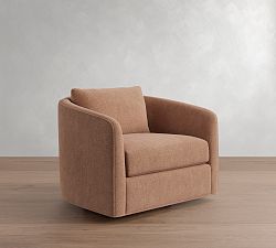 Open Box: Remmy Swivel Armchair (32") - Rustic Chenille Rosewood