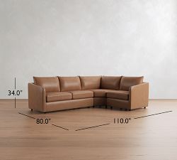 Charlotte Leather 3-Piece Wedge Sectional (110")
