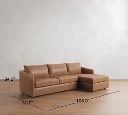 Charlotte Leather Chaise Sectional (100"&ndash;112")