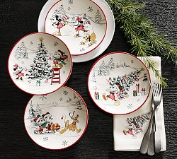 Disney Mickey Mouse and Friends Stoneware Appetizer Plates - Mixed Set of 4