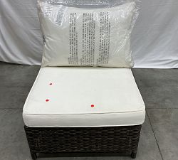 Open Box: Torrey All-Weather Wicker Armless Chair with Cushion - Charcoal Gray