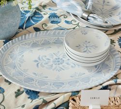 Chambray Tile Stoneware Serving Platters