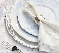 LoveShackFancy Summer Blue Rose Cotton Napkins -  Set of 4