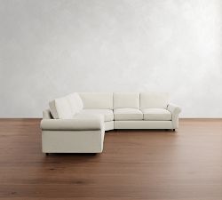 PB Comfort Roll Arm 3-Piece L-Shaped Wedge Sleeper Sectional (121")