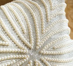 LoveShackFancy Beaded Floral Pillow Cover