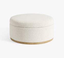 Lawton Round Upholstered Storage Ottoman (38")