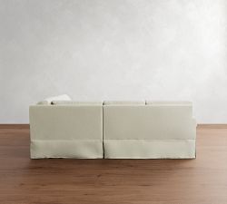 York Roll Arm Deep Seat Slipcovered 3-Piece Sectional (99")