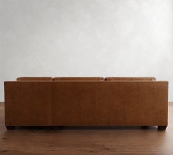 York Slope Arm Leather Chaise Sectional (87"&ndash;117")