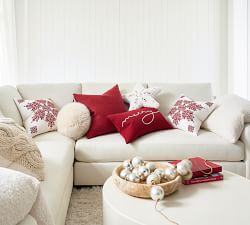 Snowflake Embroidered Pillow Cover