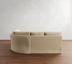 Buchanan Square Arm Slipcovered 3-Piece Curved Wedge Sectional (98")