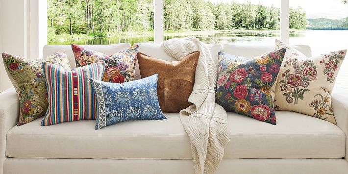 Christa Floral Embroidered Pillow Cover | Pottery Barn