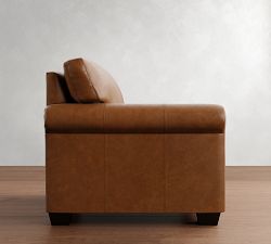 Build Your Own York Roll Arm Leather Sectional