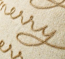 Merry Embellished Pillow Cover