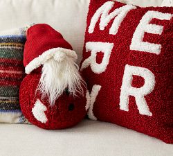Merry Teddy Applique Pillow Cover
