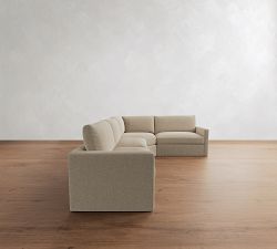 Westwood Slim Arm Slipcovered 3-Piece Wedge Sleeper Sectional (124")
