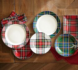 Stewart Plaid Stoneware Dinnerware Collection