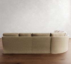 Buchanan Square Arm Slipcovered 5-Piece Curved Wedge Sectional (133")