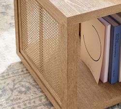 Marina Rectangular Cane Side Table (15")