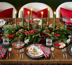 Stewart Plaid Stoneware Dinner Plates - Set of 4