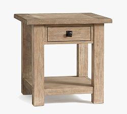 Open Box: Benchwright Square Wood End Table with Drawer - Seadrift