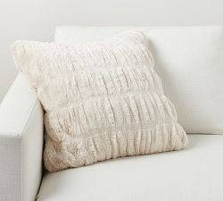 Faux Fur Ruched Pillow Cover