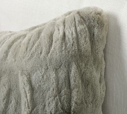 Faux Fur Ruched Pillow Cover