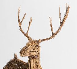 Lit Rattan Stag