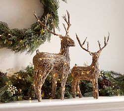 Lit Rattan Stag