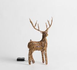 Lit Rattan Stag