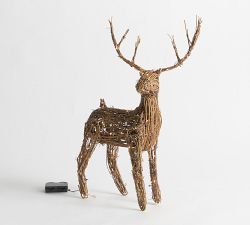 Lit Rattan Stag