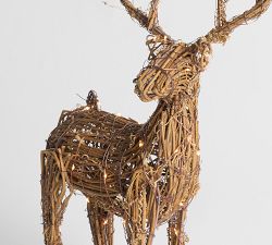 Lit Rattan Stag