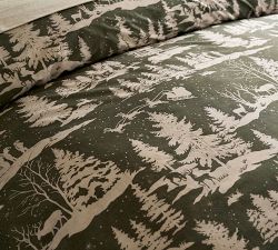 Winter Pines Percale Duvet Cover