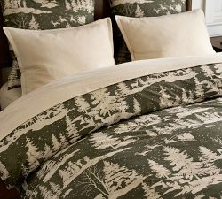 Winter Pines Percale Duvet Cover