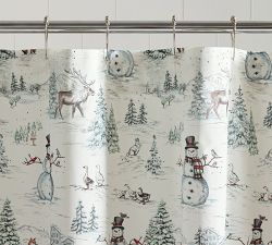 Vintage Snowman Shower Curtain