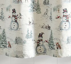 Vintage Snowman Shower Curtain