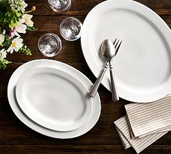 Great White Stoneware Serving Platters - Set of 3