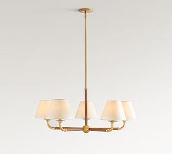 Redford Caramel Leather Chandelier (48")