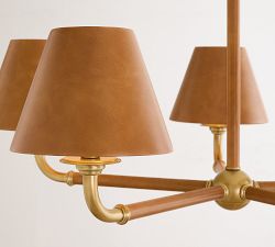 Redford Caramel Leather Chandelier (48")
