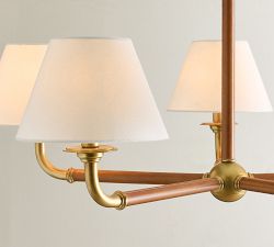 Redford Caramel Leather Chandelier (48")