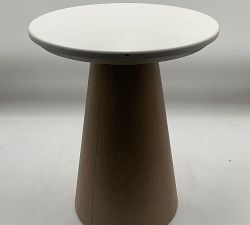 Open Box: Ansel Round Quartz Side Table (18") - White, Fog