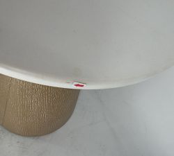 Open Box: Ansel Round Quartz Side Table (18") - White, Fog