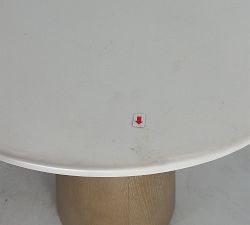 Open Box: Ansel Round Quartz Side Table (18") - White, Fog