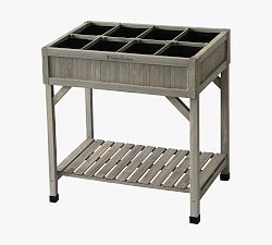 Open Box: Cedar 8-Pocket Herb Garden Bed, 31"L x 23"W x 31"H - Gray