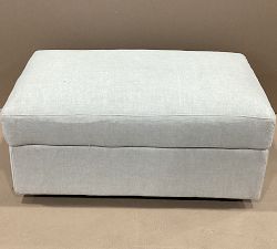 Open Box: Westwood Ottoman - Performance Rustic Linen Parchment