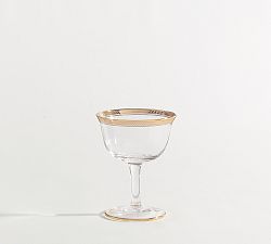 Gold Rim Coupe Glasses - Set of 4
