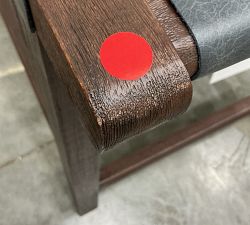 Open Box: Fenton Woven Leather Counter Stool (24") - Statesville Indigo, Coffee Bean