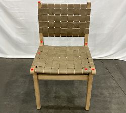 Open Box: Fenton Woven Leather Dining Chair - Statesville Pebble, Seadrift
