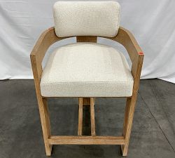 Open Box: Modern Farmhouse Counter Stool (26") - Performance Boucle Oatmeal, Fog