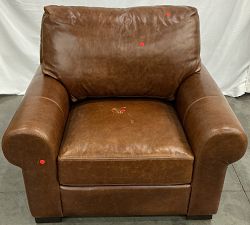Open Box: Turner Roll Arm Leather Small Armchair - Statesville Molasses