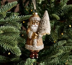 Winter Chalet Santa Ornament